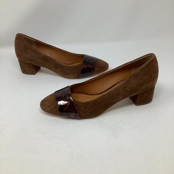 NWOT J. McLaughlin women's Ciara suede pumps heels 6.5 brown *flaw on sole* - Picture 5 of 7